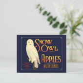 Etiket sneeuwovende appels briefkaart (Staand voorkant)