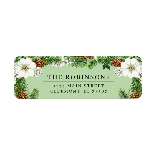 Etiket sparhout en winterbessen (Voorkant)