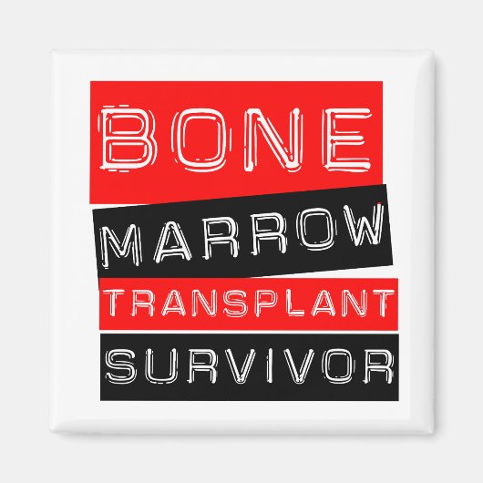 Etiket stijl - Beenmerg Transplant Survivor Magneet (Voorkant)