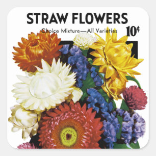 Etiket stro Flowers Seed Packet Label