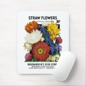Etiket stro Flowers Seed Packet Label Muismat (Met muis)
