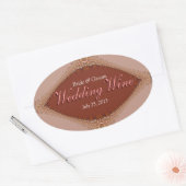 Etiket Taupe Russet Brocade Lace Weddenschap Wine (Envelop)