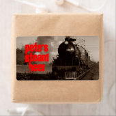 Etiket van de huisbier Steam Beer Sepia Red Train (Insitu)