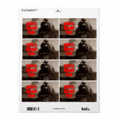 Etiket van de huisbier Steam Beer Sepia Red Train (Full Sheet)