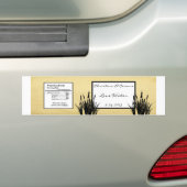 Etiket van de waterfles Cattail/Dragonfly Silhouet Bumpersticker (Op auto)