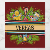 Etiket van edele feestdagen voor voedsel en dranke (Enkel label)