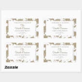 Etiket van fijn hart beige en witte flora (Vel)