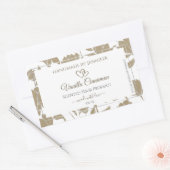 Etiket van fijn hart beige en witte flora (Envelop)