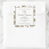 Etiket van fijn hart beige en witte flora (Tas)