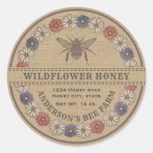 Etiket van Floral- bijenhoningpot