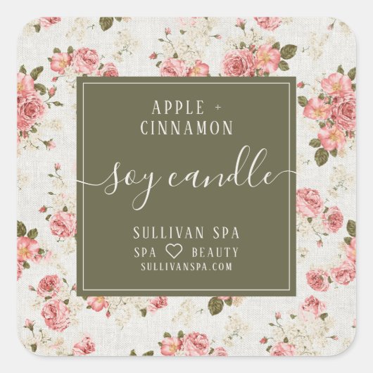  etiket van Floral Soy Candle (Voorkant)