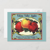 etiket van fruitkratten Art Yakima Valley Apples Briefkaart (Voorkant / Achterkant)
