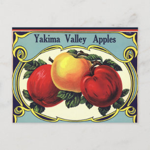 etiket van fruitkratten Art Yakima Valley Apples Briefkaart