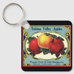 etiket van fruitkratten Art Yakima Valley Apples Sleutelhanger