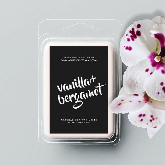 Etiket van gematigde zwarte sojafsmelten