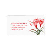 Etiket van het lentescrocus-rode bruiloft (Voorkant)