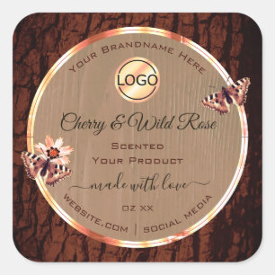 Etiket van houtarek Etiket op houtarek Butterts Lo