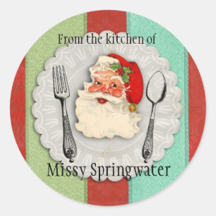 Etiket van Kerstmis van de vintage de vorklepel