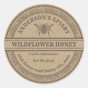 Etiket van  linnen honingbijen