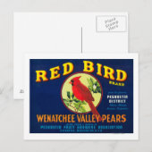 Etiket van rode vogelpestPashastin, WA Briefkaart (Voorkant / Achterkant)