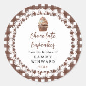 Etiket van zelfgemaakte chocoladecupcakes (Voorkant)