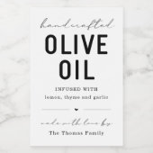 Etiket van zelfgemaakte olijfolie (Enkel label)