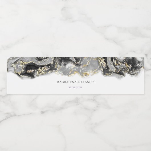 etiket van zwarte marmer (Enkel label)