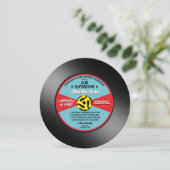  etiket Vinyl 45 Record Birthday Party Kaart (Staand voorkant)