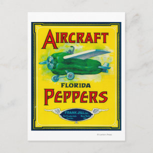 Etiket vliegtuig Pepper Briefkaart