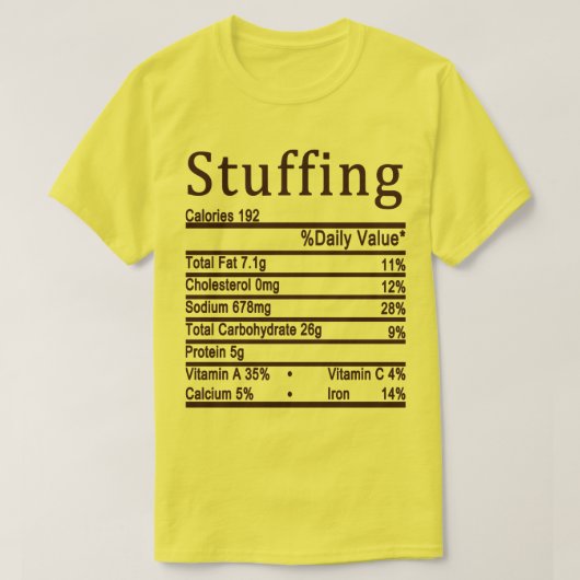 Etiket voedingsffecten t-shirt (Design voorkant)