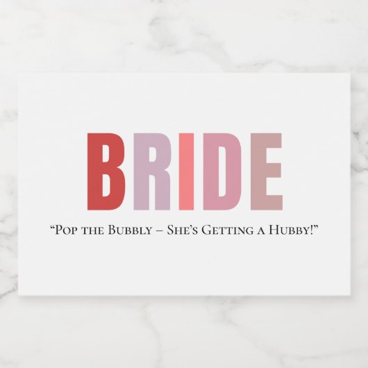 Etiket voor aangepaste bruidswijn | Roze monogram (Enkel label)