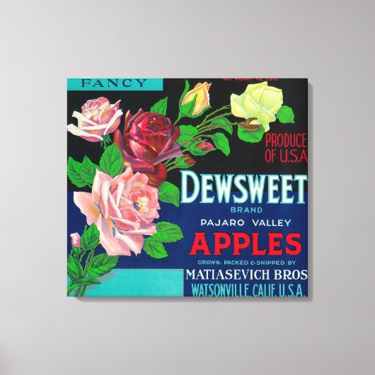 Etiket voor Apple-tapijtWatsonville, CA Canvas Afdruk (Voorkant)