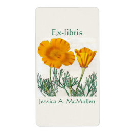 Etiket voor  bloemflorale ex-bibliotheca