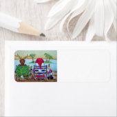 Etiket voor de kerstman en de rendieren (Insitu)