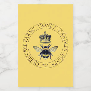Etiket voor de verpakking van gouden bijen
