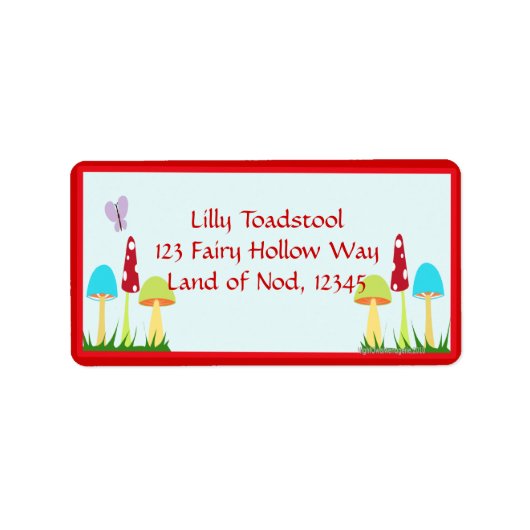 Etiket voor Fabulaire paddenstoelen (Voorkant)