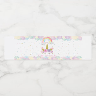 Etiket voor flesje met Unicorn Pastel