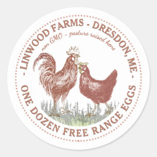 Etiket voor  Frans kippen en hals- en roesteieren