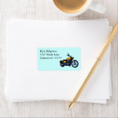 Etiket voor gele motorfiets (Insitu)