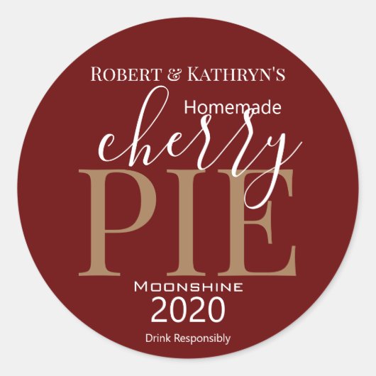 Etiket voor gepersonaliseerde "Cherry Pie" (Voorkant)