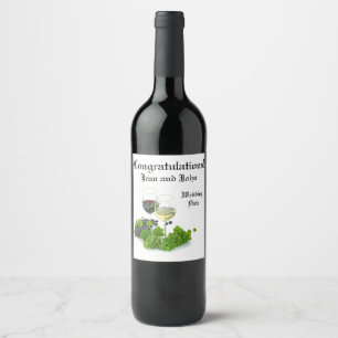 Etiket voor gepersonaliseerde congraten Wijnfles