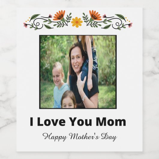 Etiket voor gepersonaliseerde Moederdag (Enkel label)