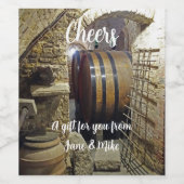 Etiket voor gepersonaliseerde wijnflessen (Enkel label)