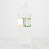 Etiket voor goudflesflesje met tropisch flesje (Achterkant)