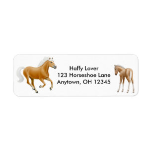 Etiket voor Haflinger Palomino-paarden