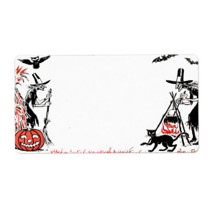 Etiket voor halloween-heks