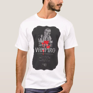 Etiket voor Halloween - Vampire bloed. Vampier Hea T-shirt