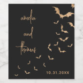 Etiket voor Halloween Wedding Wine (Enkel label)