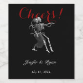 Etiket voor Halloween Wedding Wine (Enkel label)