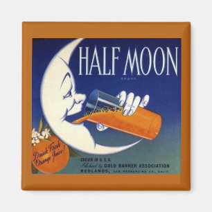 Etiket voor halve maan Sinaasappels Magneet